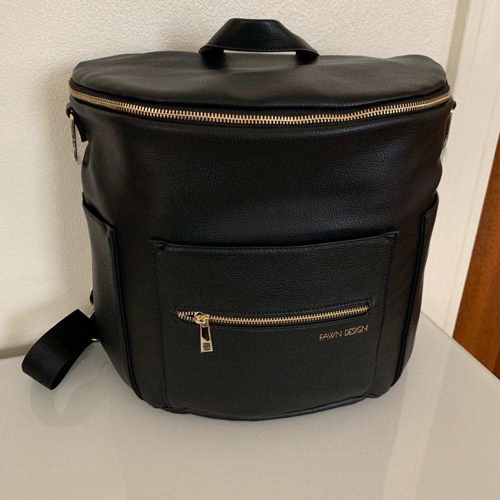 FAWN DESIGN BLACK DIAPER BAG